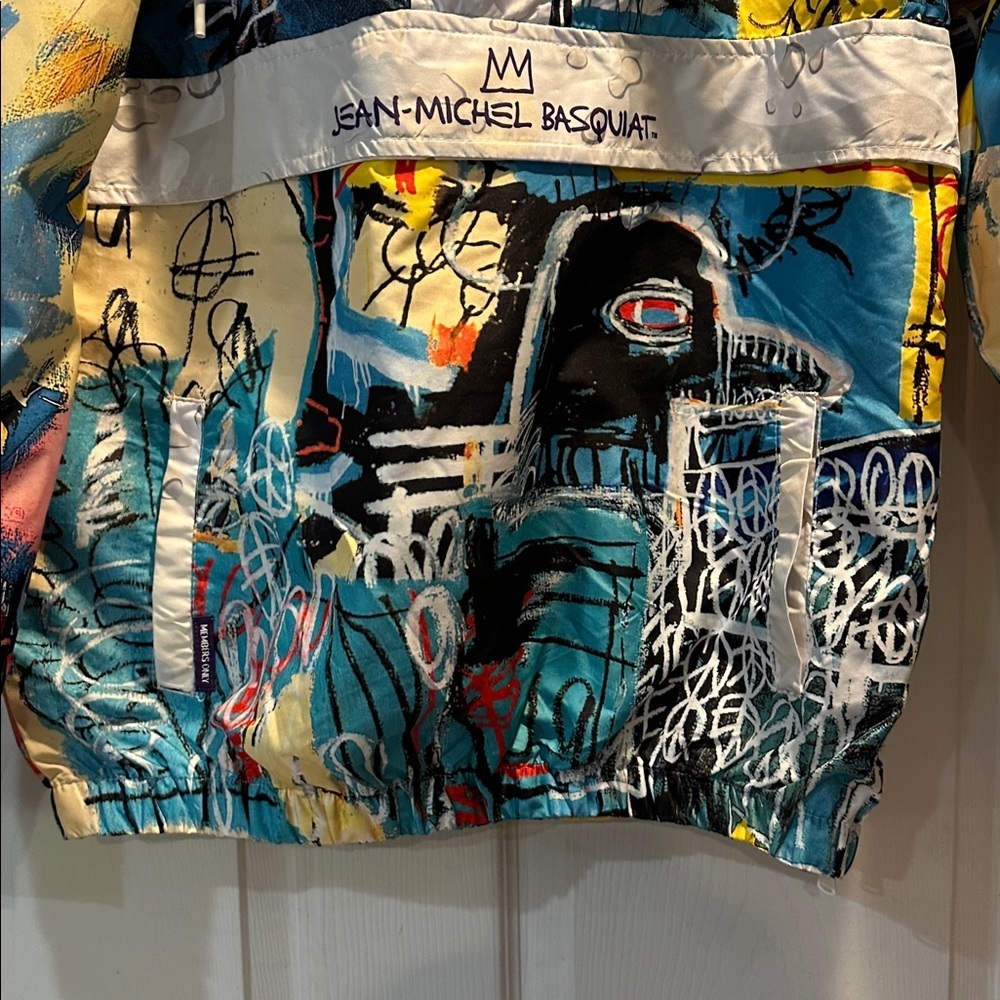 Members Only x Basquiat Hooded Nylon Pullover Windbreaker Jacket M - Picture 5 of 12